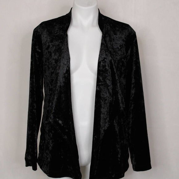 NWT Bobeau Black Velvet Open Cardigan Sweater - Picture 3 of 10